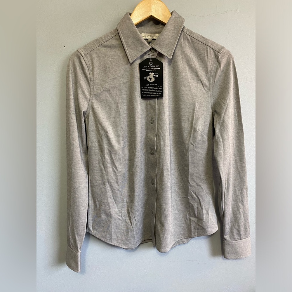 Anatomie Ladies Tania Top Light Heather Grey Small NEW NWT